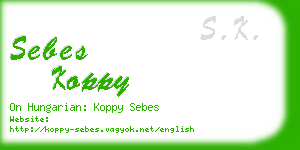 sebes koppy business card